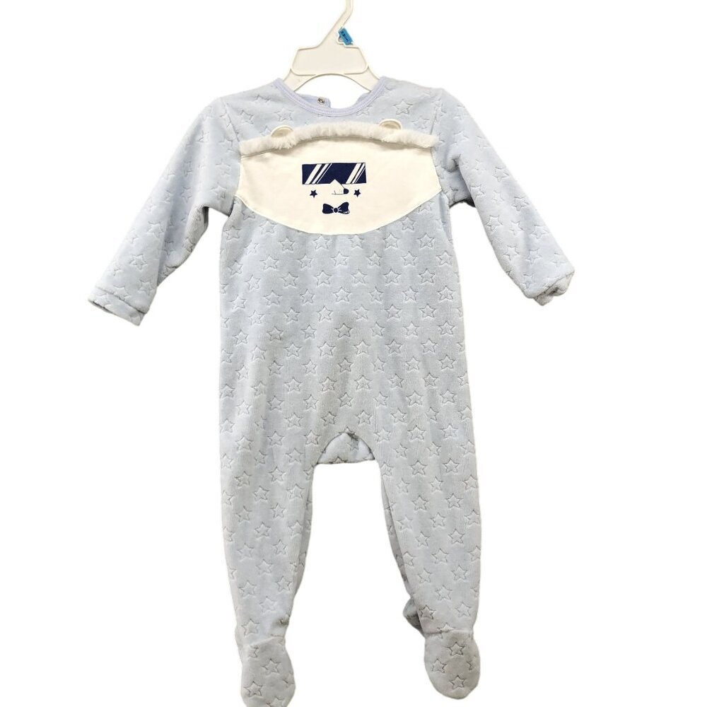 Little Marc Jacobs Footed Pajama‎ One Piece Baby 12M Blue Romper Fleece